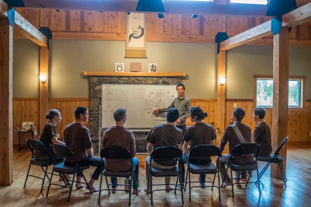 Soryu Forall leading a class for residents in the main hall